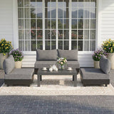 5-Piece Outdoor Aluminum Conversation Set with Cushions