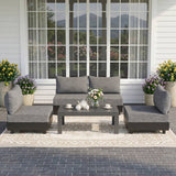 5-Piece Outdoor Aluminum Conversation Set with Cushions