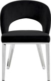 Roberto Contemporary Dining Chair - Elegant Velvet Upholstered Design with Stylish Iron Legs
