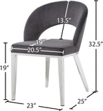 Roberto Contemporary Dining Chair - Elegant Velvet Upholstered Design with Stylish Iron Legs