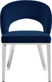Roberto Contemporary Dining Chair - Elegant Velvet Upholstered Design with Stylish Iron Legs
