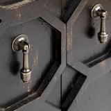 Distressed 2-Door Accent Chest Storage Cabinet, Black *