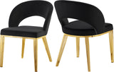Roberto Contemporary Dining Chair - Elegant Velvet Upholstered Design with Stylish Iron Legs