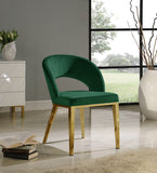 Roberto Contemporary Dining Chair - Elegant Velvet Upholstered Design with Stylish Iron Legs
