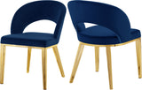 Roberto Contemporary Dining Chair - Elegant Velvet Upholstered Design with Stylish Iron Legs