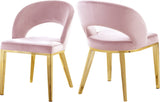 Roberto Contemporary Dining Chair - Elegant Velvet Upholstered Design with Stylish Iron Legs