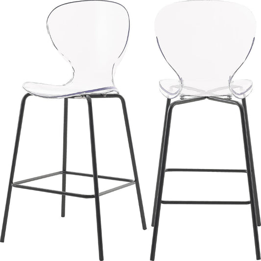Clarion Contemporary Lucite Polycarbonate Stool Set of 2 - Modern Style for Kitchen and Bar