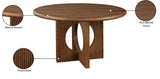 Rivas Dining Table - Elegant Mid-Century Modern Design with Fluted Base and Rich Black Finish