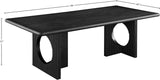 Rivas Dining Table - Elegant Mid-Century Modern Design with Fluted Base and Rich Black Finish