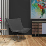 Scroll Puff Rocker Titanium- Barbet Charcoal/Black