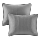 Farmhouse Solid Grey Soft Cotton Reversible Quilt Set