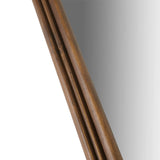 Scalloped Wood Framed Wall Mirror, Brown
