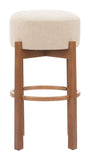 Nade Barstool (Set of 2) Beige & Walnut