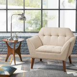 Modern Mid-Century Accent Arm Chair, Beige