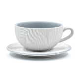 Marlin White Stoneware Cup & Saucer Set