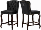 Suri Contemporary Stool Set of 2 - Plush Upholstery and Stylish Espresso Wood Legs for Comfort