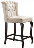 Suri Contemporary Stool Set of 2 - Plush Upholstery and Stylish Espresso Wood Legs for Comfort