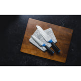 Duo-Grip 2 Piece Santoku Knife Set With Blade Guards, Blue