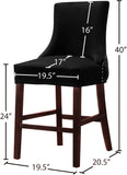 Hannah Elegant Contemporary Stool Set of 2 with Plush Upholstery and Stylish Cherry Wood Legs