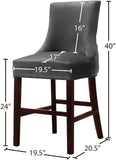 Hannah Elegant Contemporary Stool Set of 2 with Plush Upholstery and Stylish Cherry Wood Legs