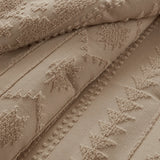 Chenille Tufted Jacquard Oversized Comforter Set, Tan