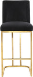 Heidi Contemporary Stool - Luxurious Velvet Upholstered Design with Polished Metal Base for Dining