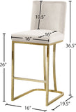 Heidi Contemporary Stool - Luxurious Velvet Upholstered Design with Polished Metal Base for Dining