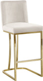 Heidi Contemporary Stool - Luxurious Velvet Upholstered Design with Polished Metal Base for Dining