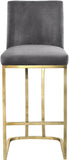 Heidi Contemporary Stool - Luxurious Velvet Upholstered Design with Polished Metal Base for Dining
