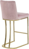Heidi Contemporary Stool - Luxurious Velvet Upholstered Design with Polished Metal Base for Dining