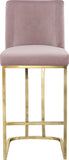 Heidi Contemporary Stool - Luxurious Velvet Upholstered Design with Polished Metal Base for Dining