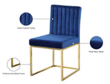 Giselle Velvet Dining Chair Set - Elegant Contemporary Design with Gold Metal Frame for Stylish Dining