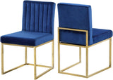 Giselle Velvet Dining Chair Set - Elegant Contemporary Design with Gold Metal Frame for Stylish Dining