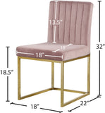 Giselle Velvet Dining Chair Set - Elegant Contemporary Design with Gold Metal Frame for Stylish Dining