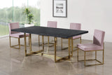 Giselle Velvet Dining Chair Set - Elegant Contemporary Design with Gold Metal Frame for Stylish Dining