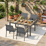 4-6 Person Patio Dining Set with Rectangular Table