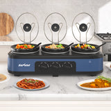 Triple Slow Cooker Buffet Servers and Warmer, 3*2.5 Quarts