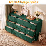 9-Drawer Dresser with Gold Knobs, 4 Colors