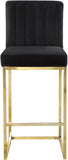 Giselle Contemporary Velvet Stool with Polished Gold Frame - Stylish Comfort for Home Bars