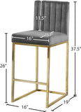 Giselle Contemporary Velvet Stool with Polished Gold Frame - Stylish Comfort for Home Bars
