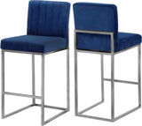 Giselle Contemporary Velvet Stool with Polished Gold Frame - Stylish Comfort for Home Bars