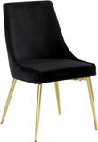 Karina Contemporary Dining Chair Set - Elegant Velvet Upholstery with Gold Metal Frame Design