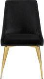 Karina Contemporary Dining Chair Set - Elegant Velvet Upholstery with Gold Metal Frame Design