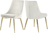 Karina Contemporary Dining Chair Set - Elegant Velvet Upholstery with Gold Metal Frame Design