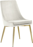 Karina Contemporary Dining Chair Set - Elegant Velvet Upholstery with Gold Metal Frame Design