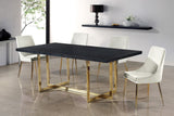 Karina Contemporary Dining Chair Set - Elegant Velvet Upholstery with Gold Metal Frame Design