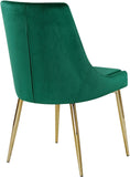 Karina Contemporary Dining Chair Set - Elegant Velvet Upholstery with Gold Metal Frame Design