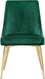 Karina Contemporary Dining Chair Set - Elegant Velvet Upholstery with Gold Metal Frame Design