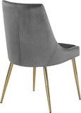 Karina Contemporary Dining Chair Set - Elegant Velvet Upholstery with Gold Metal Frame Design