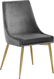 Karina Contemporary Dining Chair Set - Elegant Velvet Upholstery with Gold Metal Frame Design